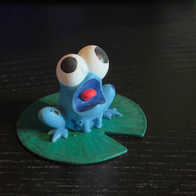 Grenouille paniquée bleue